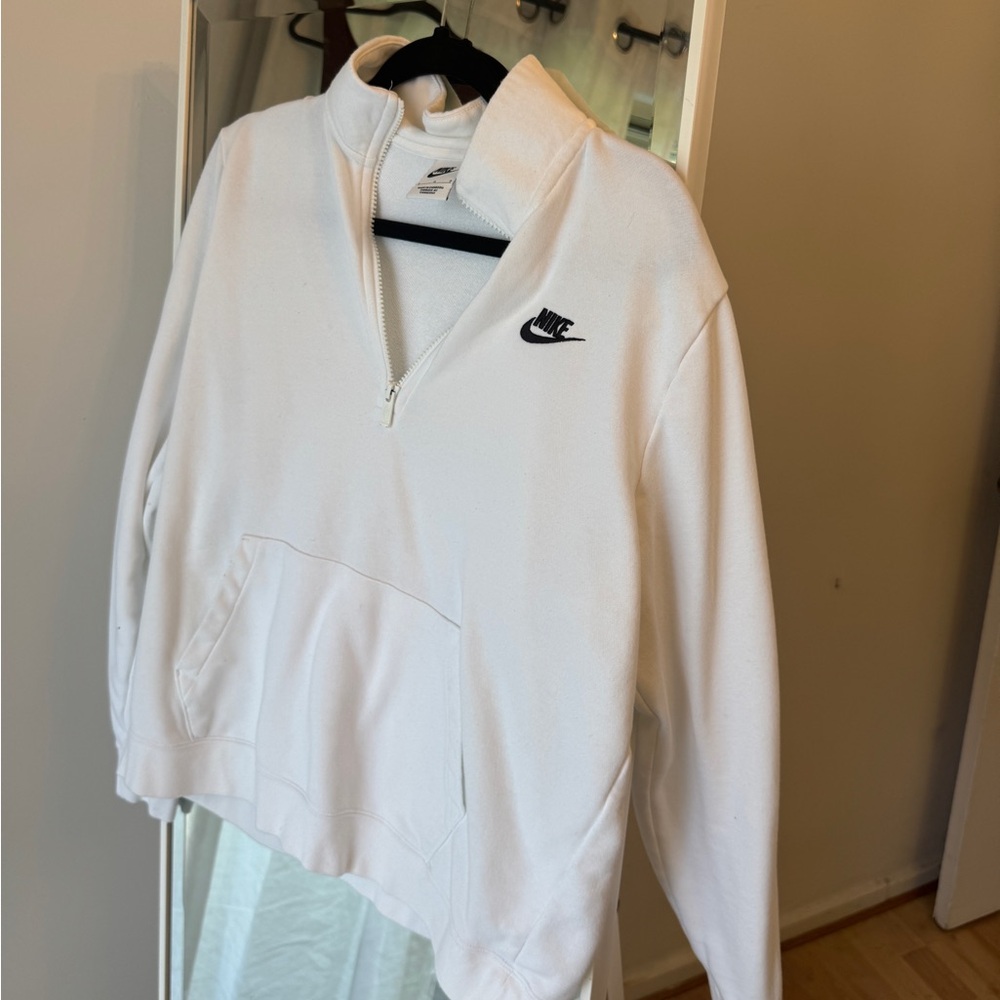 Nike White Half-Zip Pullover